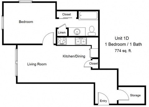 1 Bedroom Floor Plan